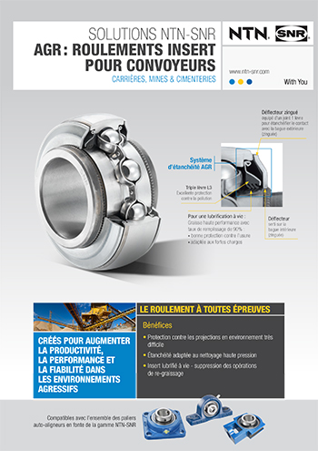 Brochure PDF AGR: Roulements insert pour convoyeurs - NTN SNR